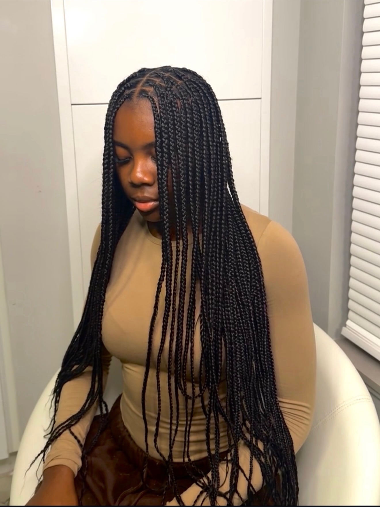 Long black box braids